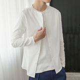 2016新款时尚男衬衫长袖 青年薄款韩版衬衣修身上衣纯色白衬衫男