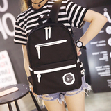 双肩包女韩版帆布书包高中学生女大容量学院风纯色简约电脑背包潮