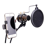 全民K歌唱吧手机麦克风话筒电容麦录歌防喷悬臂桌面MV支架