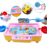 儿童钓鱼玩具磁性1-2-3岁宝宝电动小猫钓鱼玩具池套装 游动的鱼