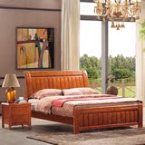 实木套房家具 1.2米1.5米1.8米实木床 双人床 简易架子床 橡木床