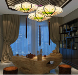 新中式布艺吊灯具吸顶宫灯笼现代仿古典创意艺术茶楼铁艺水晶装饰