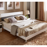 卧室成套家具简约现代板式床1.5m米白色双人床1.8米婚床 特价大床