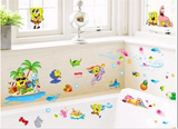 墙贴 海绵宝宝贴画 儿童房卧室婴儿游泳馆浴室墙壁装饰贴纸玻璃贴