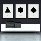现代风格七宗罪黑白装饰画极简约抽象客厅沙发背景墙