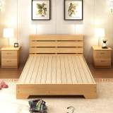简约现代实木双人床1.8米松木儿童床单人床1.5米1.2米简易木板床