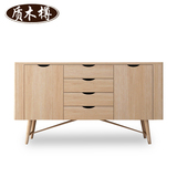 日式胡桃木色储物柜实木餐边柜厨房整理橱柜镂空酒柜厨房柜子