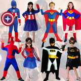 儿童节演出表演服 复仇者联盟衣服 超人蜘蛛侠蝙蝠侠美国队长服装