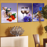 现代餐厅装饰画简约无框画 客厅背景墙壁画厨房挂画水果酒杯单幅