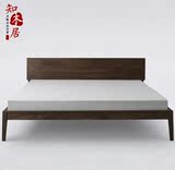 黑胡桃床全实木床双人床卧室家具老榆木家具中式全实木床婚床定制