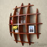 御木创意格子架 客厅墙面沙发墙上置物架 实木壁挂架隔板美式书架