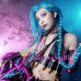 LOL 英雄联盟 暴走萝莉 金克斯/金克丝/Jinx 美人尖cos假发送发网