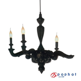 Pophot欧式艺术创意黑色焚烧复古断臂吊灯公司商场工程炭烧蜡烛灯