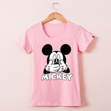 学生t恤女短袖纯棉简约夏装修身卡通米奇老鼠/Mickey可爱圆领体恤