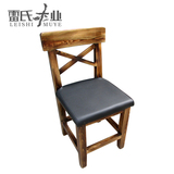 碳化色木椅子实木餐椅靠背矮凳子简约餐厅饭店酒店餐馆咖啡田园椅