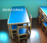 幼儿园专用桌椅批发 幼儿园木质桌子防火板实木长方桌椅