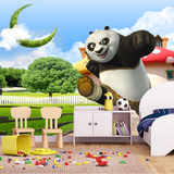 3D可爱主题大型壁画电视背景墙卧室 儿童房卡通墙纸 功夫熊猫
