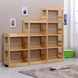 实木书架松木落地书柜特价儿童储物架宜家自由组合置物简易货架