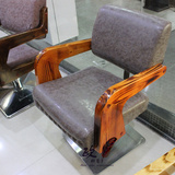 厂家直销 复古实木美发椅子 高档复古美发椅发廊新款剪发椅子
