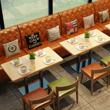 新品北欧高档实木会所西餐厅咖啡厅桌椅组合KTV沙发卡座工程定制