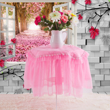 欧式白色粉色米色紫色大红色立体蕾丝布盖巾罩床头柜防尘罩包邮