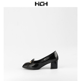 HCH 真皮流苏粗跟女士单鞋2016夏季新款欧美时尚中跟皮鞋1544001