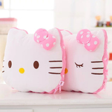 KT猫凯蒂猫空调被子毛毯抱枕两用粉色Holle Kitty猫夏季空调被女