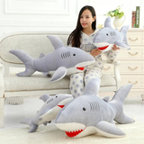 超大号海洋世界大白鲨公仔个性鲨鱼毛绒玩具小孩抱枕创意生日礼物