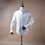 剪标款外贸男装四季可穿韩版棉质修身纯色长袖休闲衬衣精品衬衫