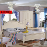 欧式实木双人床雕花韩式田园白色床1.5米卧室家具公主床1.8米婚床