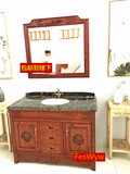 法恩森现代中式仿古浴室柜清明古典组合实木橡木台下盆洗脸盆包邮