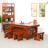 明清古典   中式实木仿古葡萄茶桌  茶艺  桌椅组合6件套