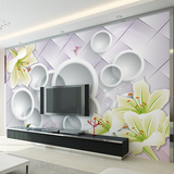 简约现代花卉电视背景墙墙纸客厅卧室3d欧式大型壁画壁纸无缝墙布