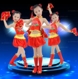 儿童舞蹈肚兜演出服女童民族舞表演服少儿秧歌扇子舞喜庆灯笼服装