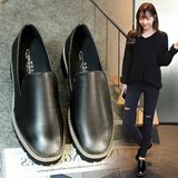 韩版2016春季新款复古女鞋学院风小皮鞋英伦平跟单鞋女圆头粗跟鞋