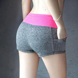 女夏速干运动短裤健身防走光翘臀弹力紧身口袋马拉松瑜伽跑步裤子