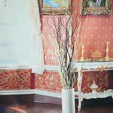 干花 装饰花 客厅 龙柳干枝树枝白色 仿真花套装落地室内摆放花