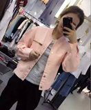 糖果色韩版学院风工装外套短款纯色大口袋BF宽松夹克衫百搭女长袖