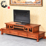 中式实木电视柜南榆木古典雕花高低双层电视柜简约视听柜组合特价