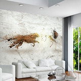 手绘欧式复古墙纸抽象花豹 客厅电视背景墙壁纸 个性创意卧室壁画