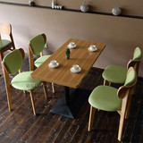 简约奶茶店 甜品店 漫咖啡厅沙发桌椅组合 现代西餐厅卡座 蝴蝶椅