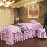 阿布登美容床罩四件套全棉高档韩版按摩院床罩纯色素色通用定做