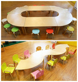 实木幼儿园桌椅拼接课桌早教培训美术托管班儿童学习桌组合桌批发