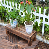 防腐木踏步台阶长凳阳台碳化木花盆花架实木脚踏板园艺长条凳子