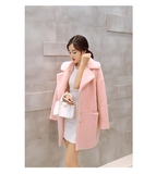 2016新款韩版春羊羔毛一体大衣中长款仿羊剪绒甜美女士皮草外套