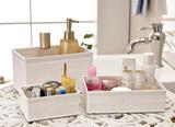欧式桌面化妆品收纳盒梳妆台浴室组合多功能储物盒塑料大小号包邮