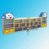 幼儿园玩具柜儿童收纳架书包架宝宝卡通柜子整理架实木置物架批发