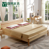 日式纯实木床卧室双人床1.8米进口白橡木大床北欧现代成人床1.5米
