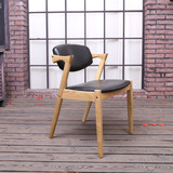 个性实木Z椅餐椅北欧简约全实木休闲餐椅白橡木家用酒店扶手餐椅