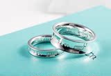 正品代购Tiffany蒂芙尼925纯银1837宽窄版戒指生日礼物情侣款对戒